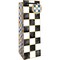 Pack/6: Black & White Checkers Wine Bag - 4-1/2 x 4-1/2 x 14"